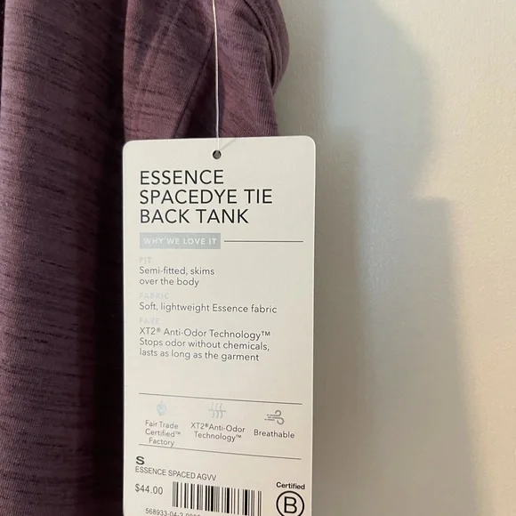 EUC-  Athleta Essence Space Dye Tie Back Tank SMALL - Picture 6 of 8